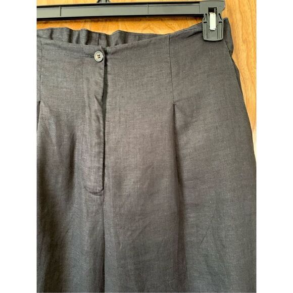 Rene Derhy Cropped Wide‎ Leg Linen Culottes Black Size M - Picture 11 of 12